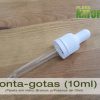 Pipeta conta-gotas, em Vidro - Branca - p/frasco de 10ml (DIN18)