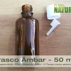 Frasco de Vidro Ambar, c/Tampa e gotejador - Din18 - 50ml