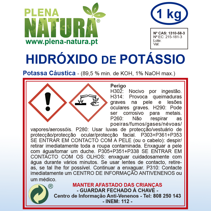 Hidróxido de Potássio (KOH - 89,5%) - em flocos