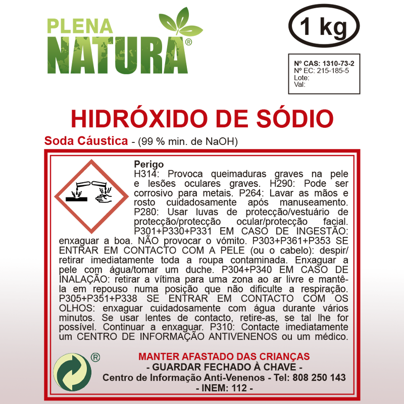 Hidróxido de Sódio (NaOH - 99%) - em pérolas